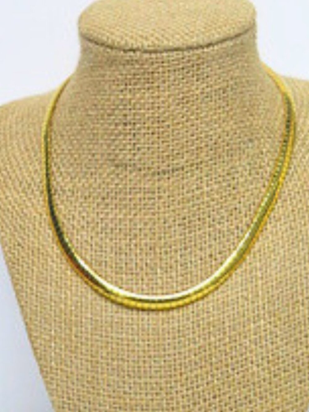 Vintage Gold Tone Snake Chain Necklace Minimalist Collar Choker